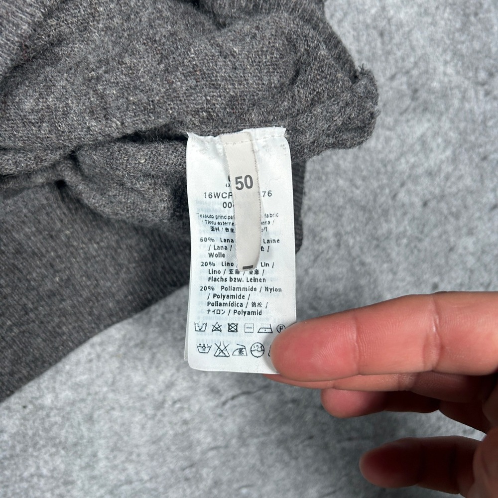 CP Company Sweater Mens Grey Wool Linen Blend Crewneck Knit italy Made - Picture 10 of 16